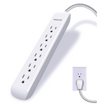 Philips 6 Outlet Surge Protector Power Strip, 4 Ft Power Cord