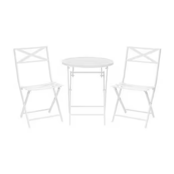 3-Piece Folding Steel Slat Bistro Set