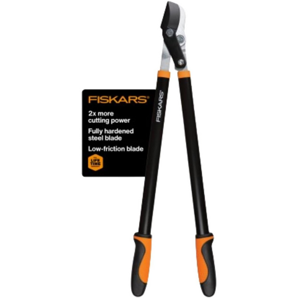 Fiskars 28" Power-Lever Steel Blade Garden Bypass Lopper & Tree Trimmer