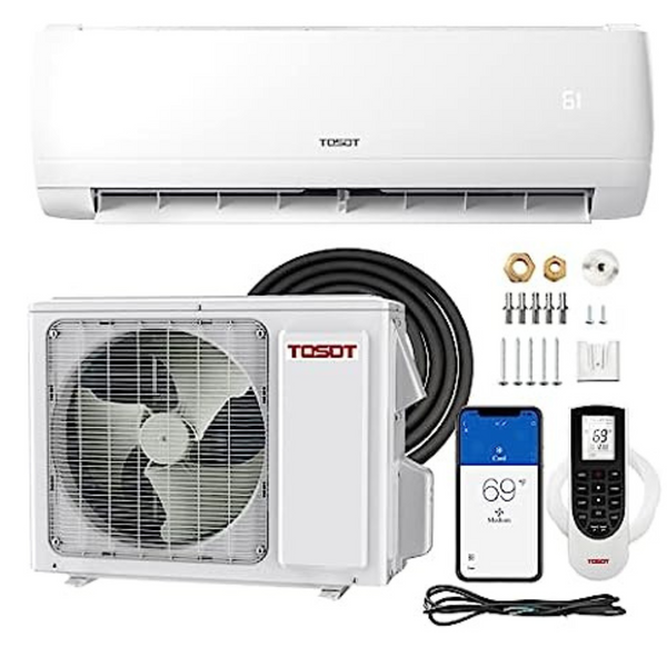 Tosot 9,000 BTU 20 SEER2 Tosot Ductless Inverter Split System AC/Heating Unit