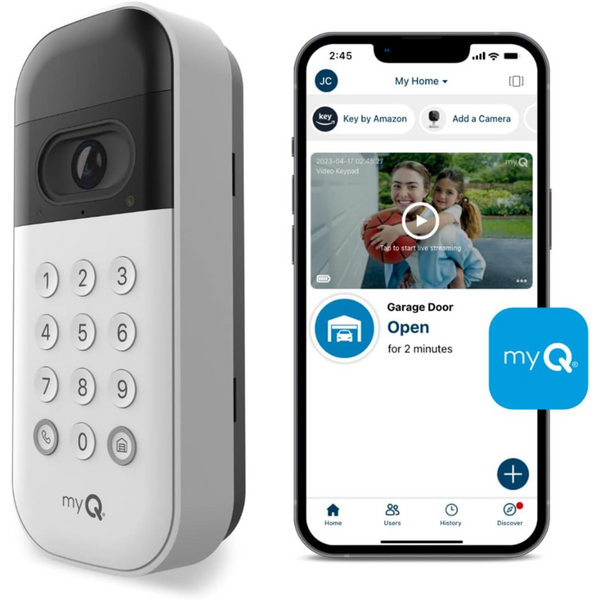 MyQ Smart Garage Door Video Keypad with Wide-Angle Camera