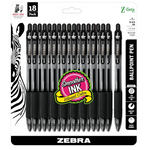 Zebra Pen Z-Grip Retractable Ballpoint Pen, Medium Point, Black Ink, 18-Pack