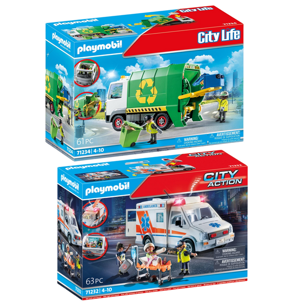 Playmobil Ambulance or Recycling Truck