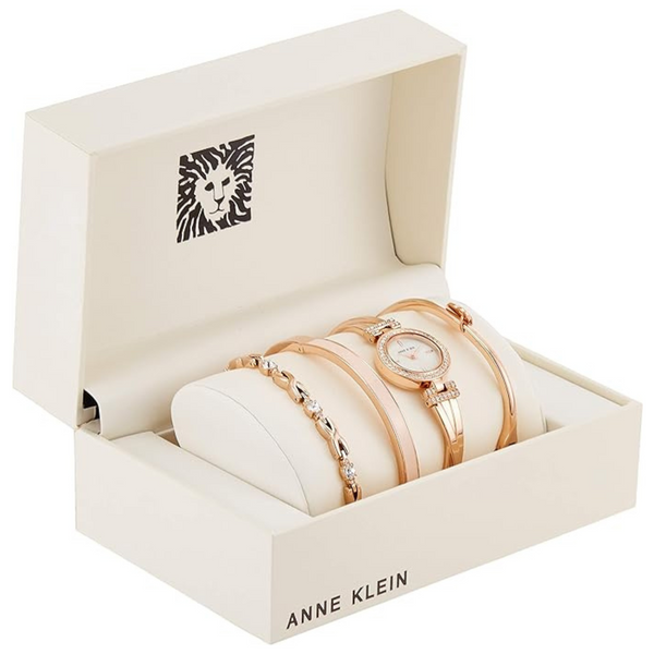 Anne Klein Women’s Premium Crystal Accented Bangle Watch and Bracelet Set