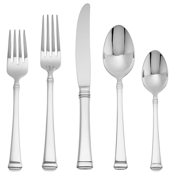 Mikasa Harmony 45-Piece 18/10 Stainless Steel Flatware Set with Serving Utensil Set, Service for 8