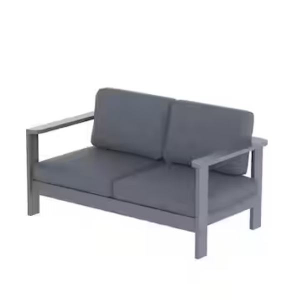 Home Decorators Collection Aluminum Outdoor Loveseat with Charcoal Cushions