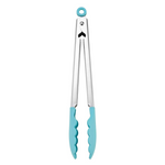 KitchenAid Silicone Tipped Stainless Steel Tongs, 12 Inch, Aqua Sky