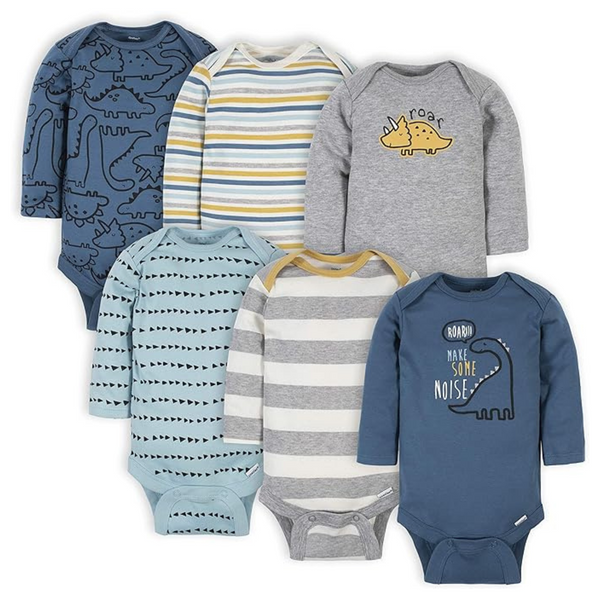 Gerber Baby-Boys 6-Pack Long-Sleeve Onesies Bodysuit