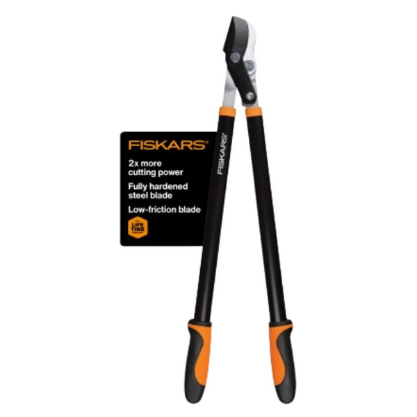 Fiskars 28" Power-Lever Steel Blade Garden Bypass Lopper & Tree Trimmer