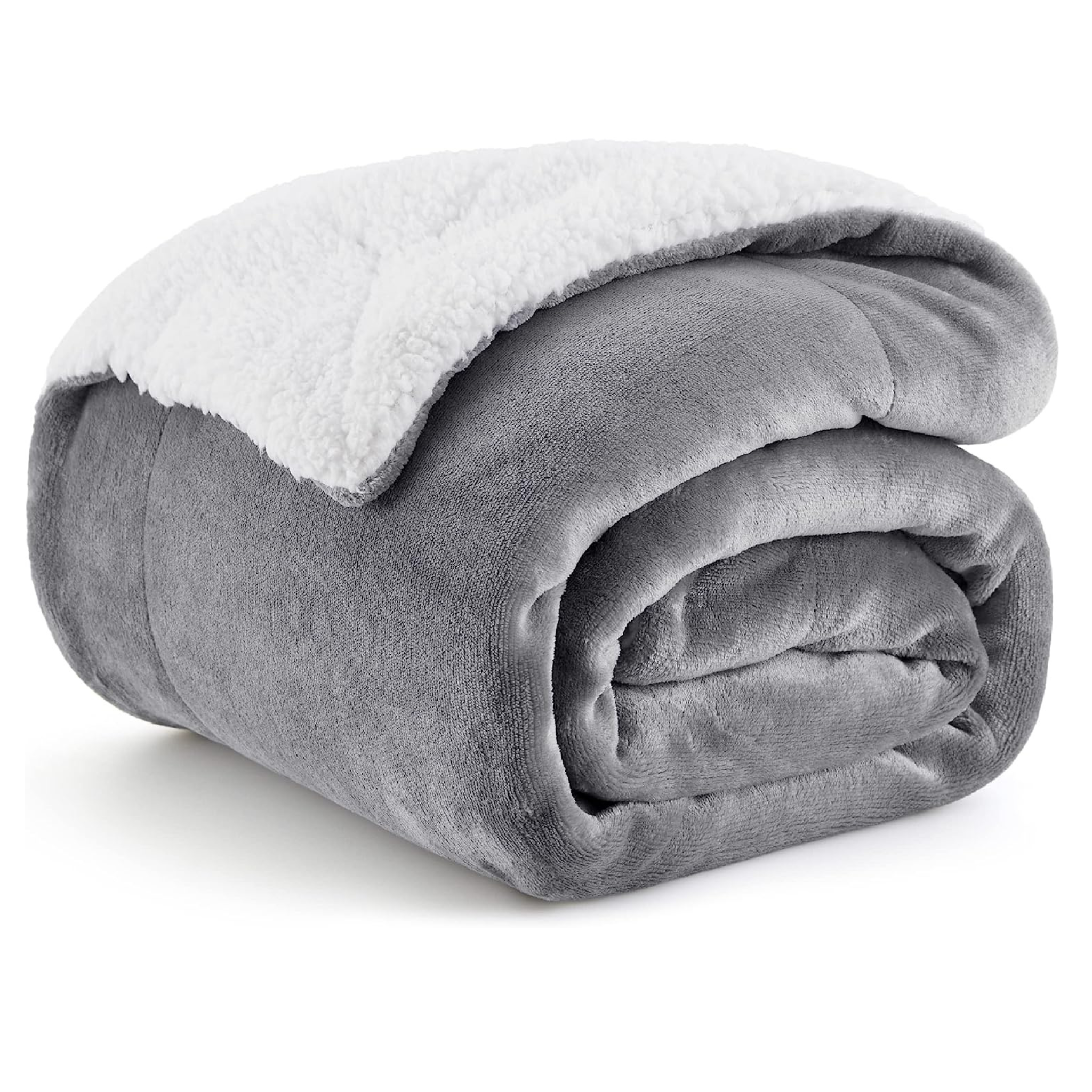 Bedsure Sherpa Fleece Throw Blanket, Grey, 50x60 Inches