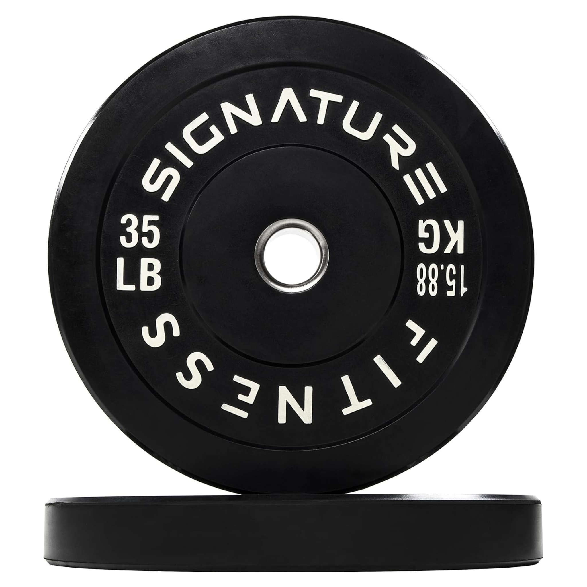 70lbs (2x 35lb) Signature Fitness 2" Olympic Bumper Plate Weight Plates w/ Steel Hub