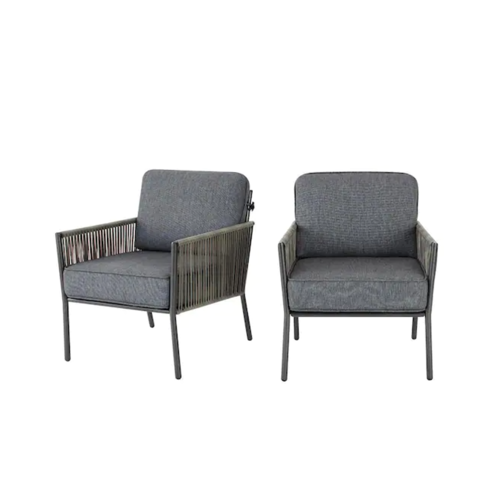 2-Pack Hampton Bay Tolston Wicker Outdoor Patio Lounge Chair w/ Cushions