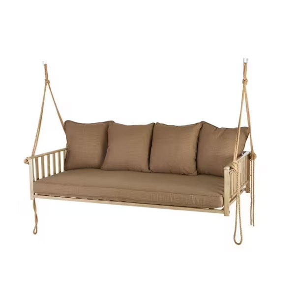 Hampton Bay Cane Outdoor Patio Swing w/ Cushions