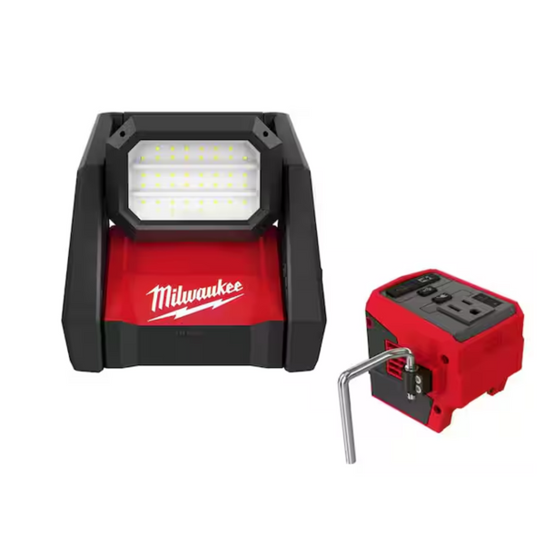 Milwaukee M18 GEN-2 18V 4000 Lumens ROVER LED AC/DC Flood Light + M18 Inverter