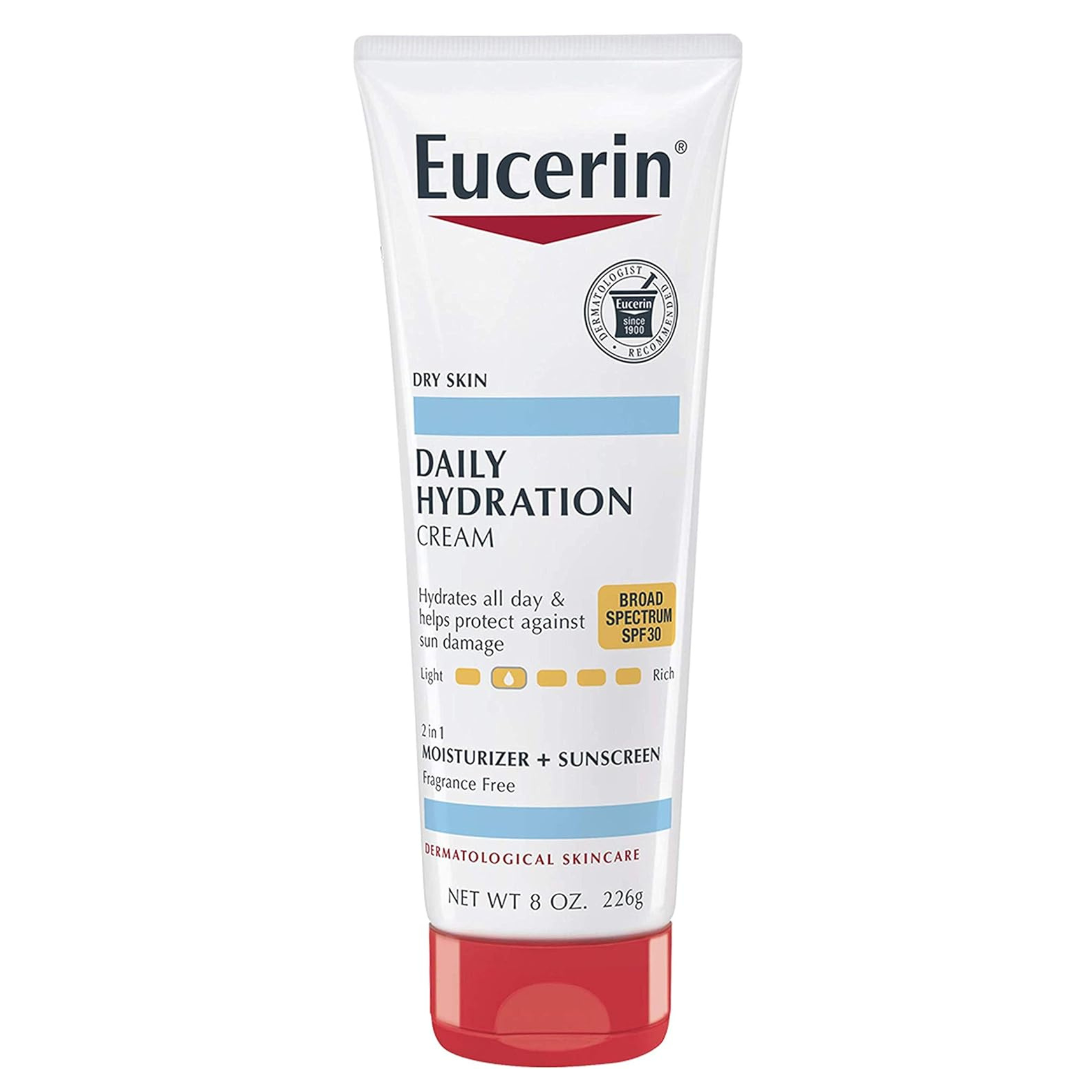 8oz Eucerin Daily Hydration Broad Spectrum SPF 30 Sunscreen Body Cream