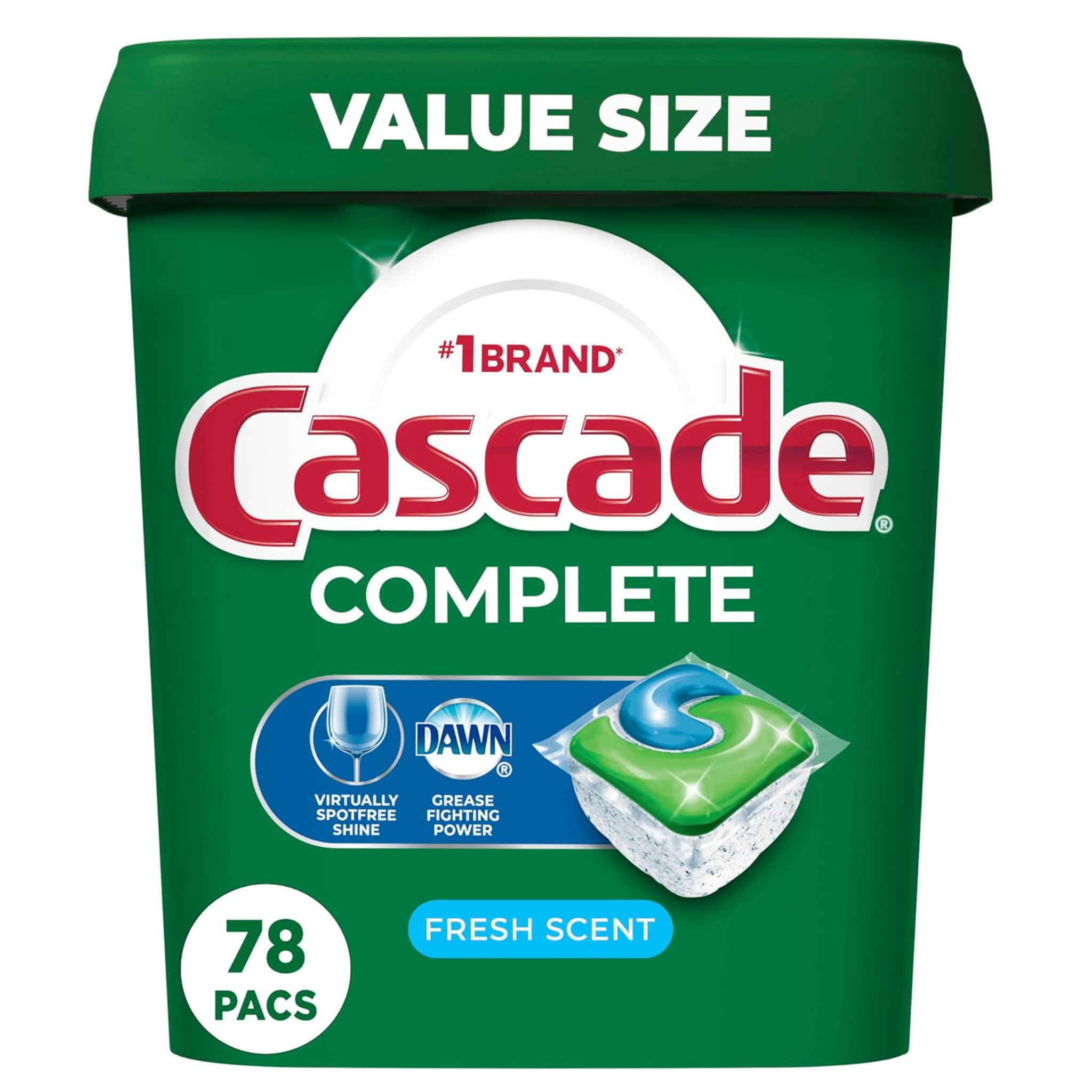 Cascade Complete Dishwasher Pods – Fresh Scent ActionPacs (78 Count)