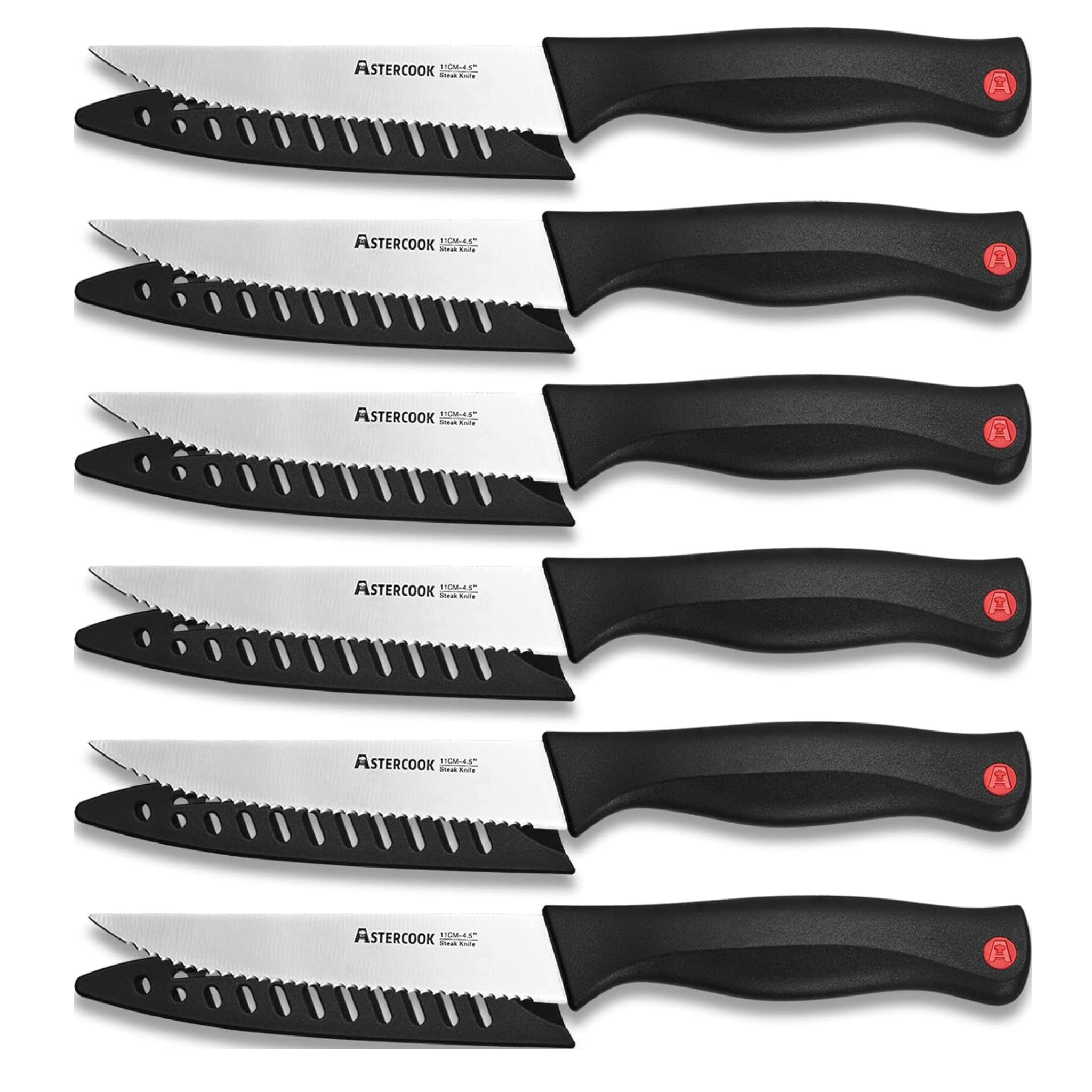 6-Piece Astercook Stainless Steel Ultra Sharp Kitchen Knife Set