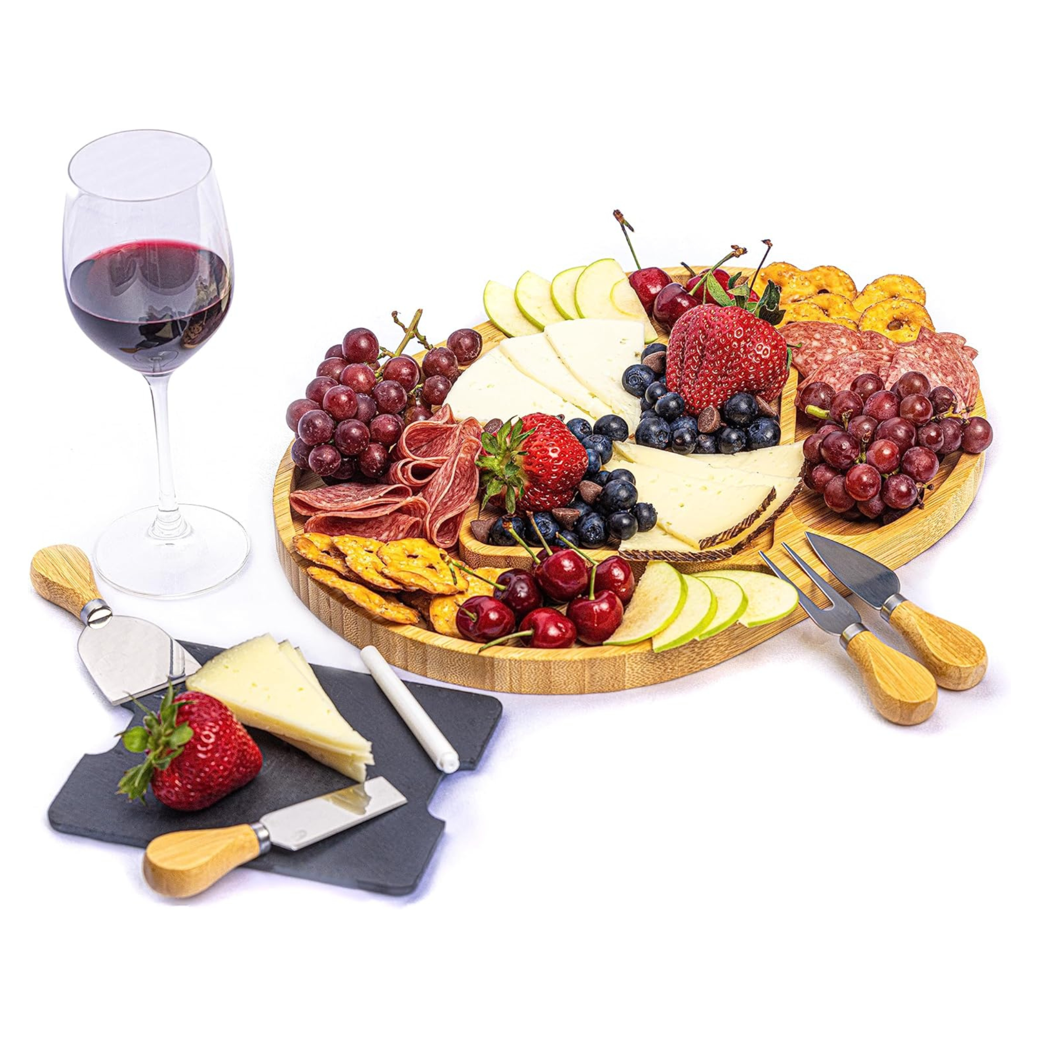 Bamboo Charcuterie Board with Cheese Knives