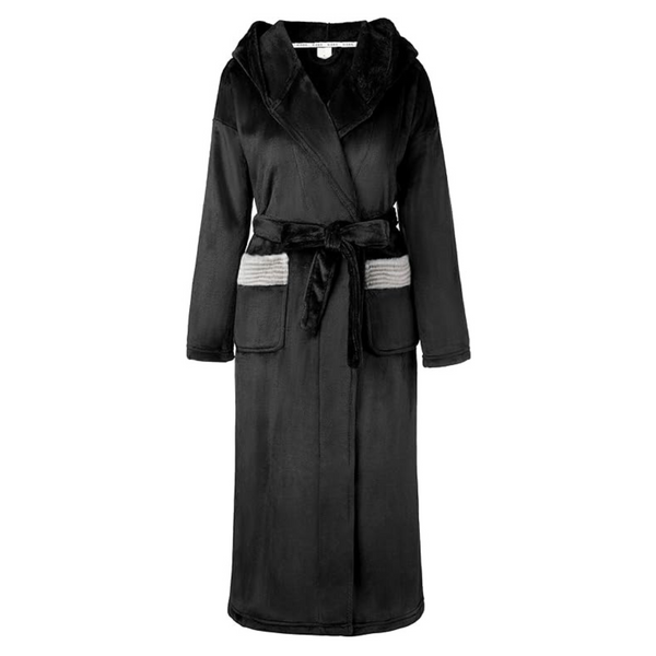 Women Fleece Hooded Warm Plush Long Bathrobe (2 Colors)