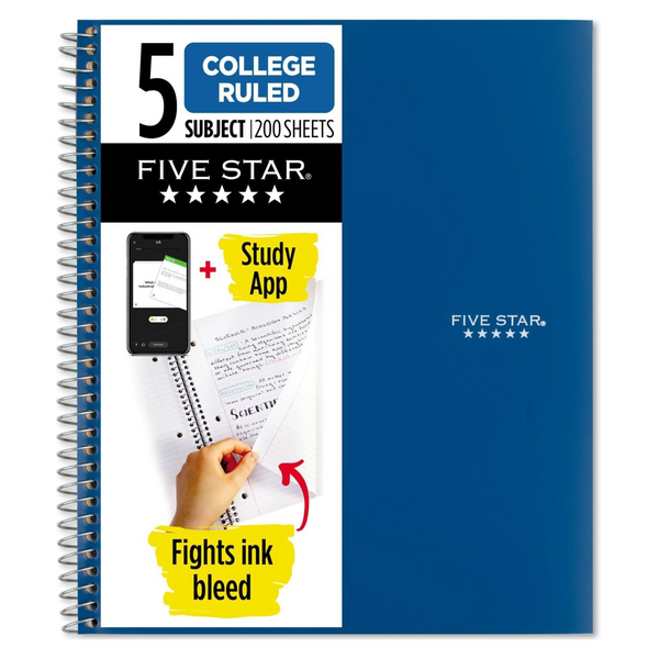 Five Star 5-Subject Spiral Notebook