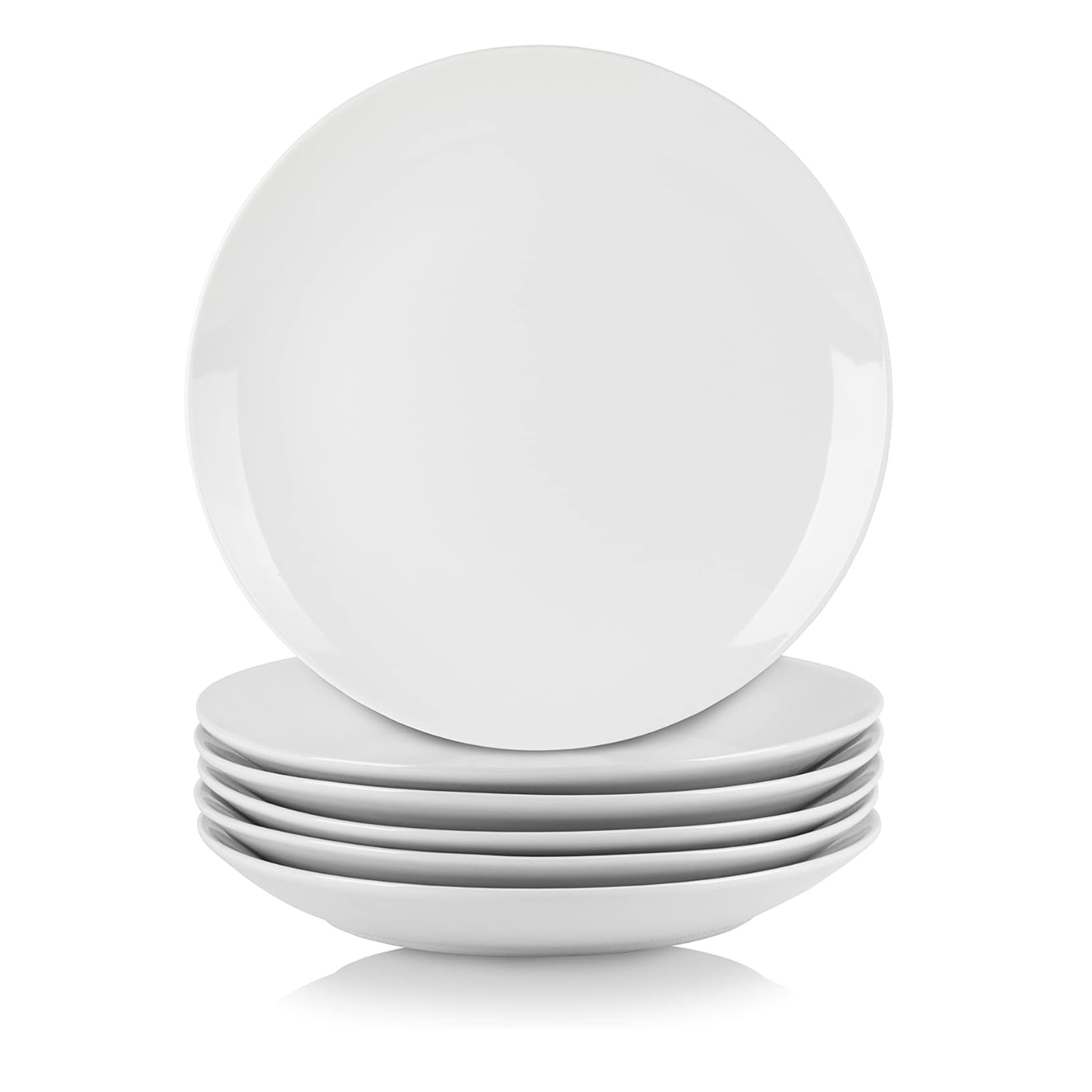 Set Of 6 Strawberry Street Simply White 7.5″ Coupe Salad Plates