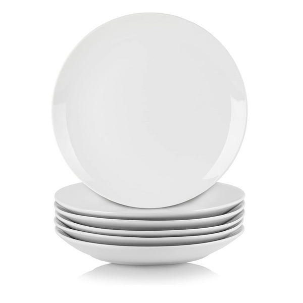 Set Of 6 Strawberry Street Simply White 7.5″ Coupe Salad Plates