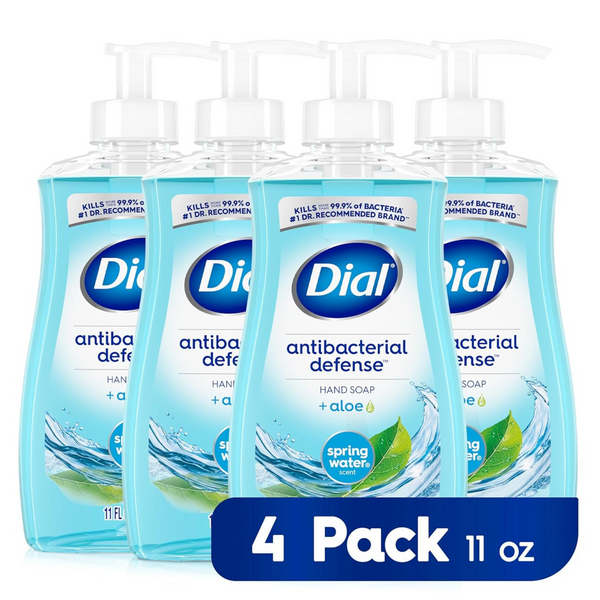 Pack of 4 Dial Antibacterial Liquid Hand Soap, Spring Water