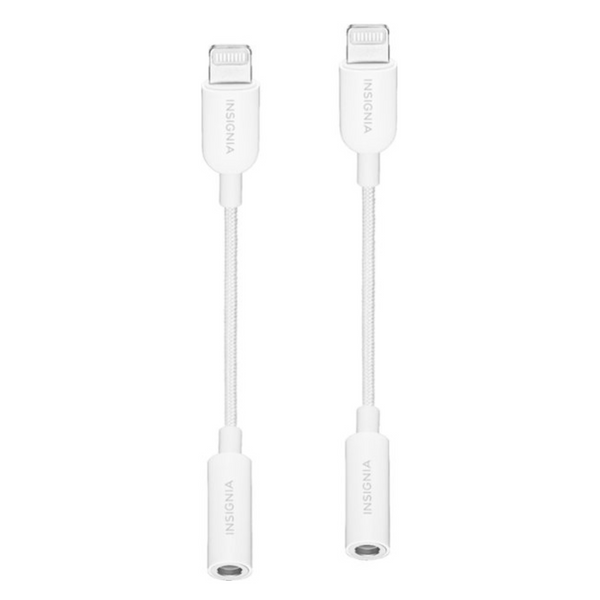 2-Pack Insignia Lightning to 3.5mm Jack Headphone Adapter