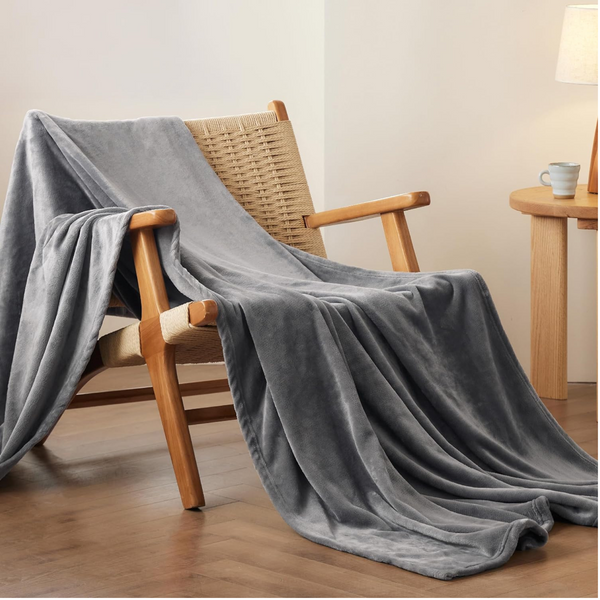 Bedsure Grey Fleece Blanket 50x70 Blanket