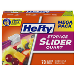 78 Hefty Slider Quart Size Storage Bags