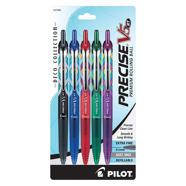5-Pack PILOT Precise V5 RT Deco Collection Pens