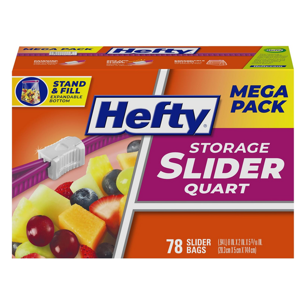 78-Count Hefty Slider Plastic Food Storage Bags