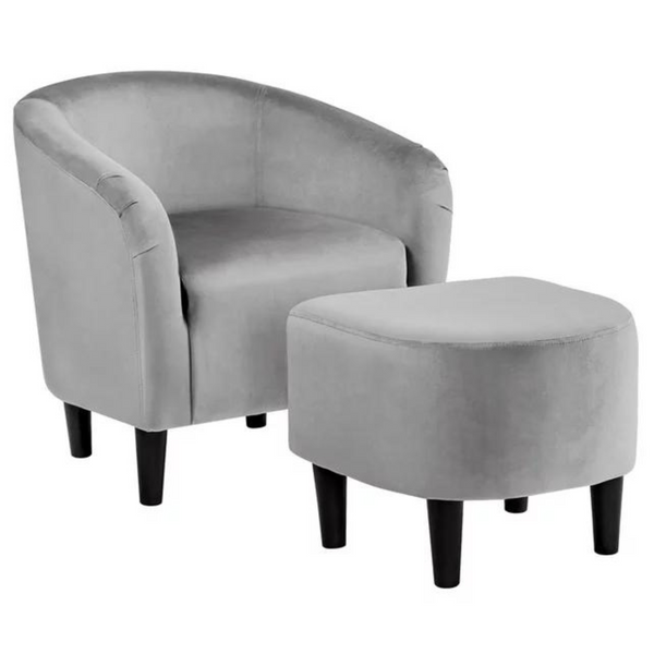 Renwick Barrel Accent Chair with Ottoman