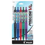 5 Pack Of Pilot Precise V5 RT Deco Collection Refillable & Retractable Liquid Ink Rolling Ball Pens