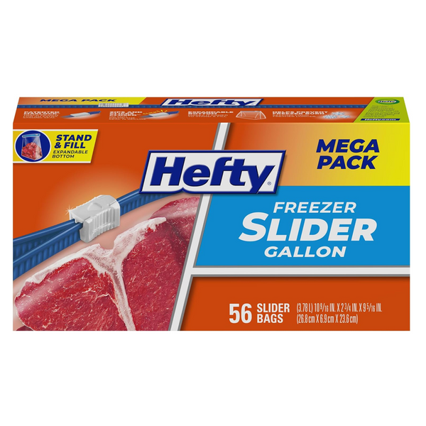 56-Count Hefty Slider Freezer Storage Bag w/ MaxLock Zipper