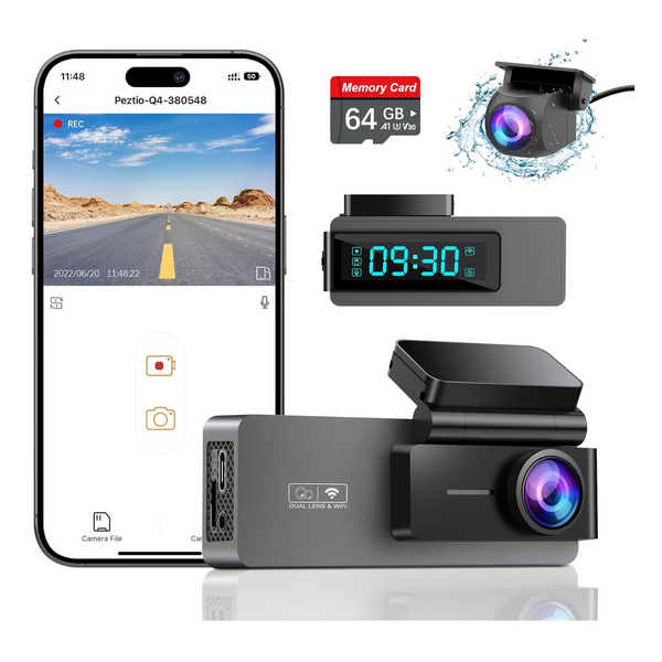 4K Dash Cam With Night Vision & 64GB SD Card