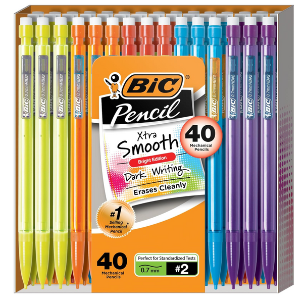 40-Count BIC Xtra-Smooth Mechanical Pencils Pack with Erasers