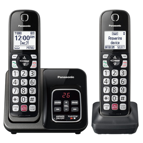 Panasonic Cordless Phone with Answering Machine with 2 Handsets