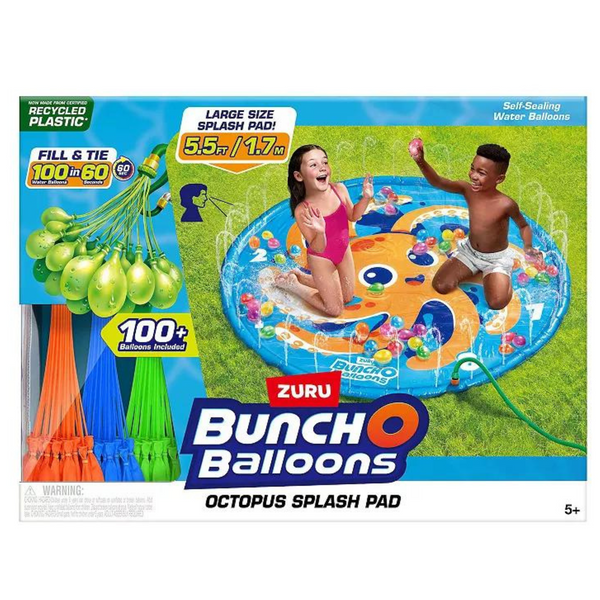 Bunch O Balloons Octopus Splash Pad with 100+ Rapid-Filling Self Sealing Water Balloons