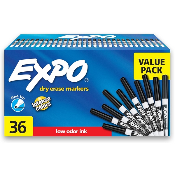 36-Count EXPO Fine Tip Dry Erase Markers