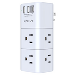 QINLIANF 6-Outlet Power Extender w/ Surge Protection & 3x USB