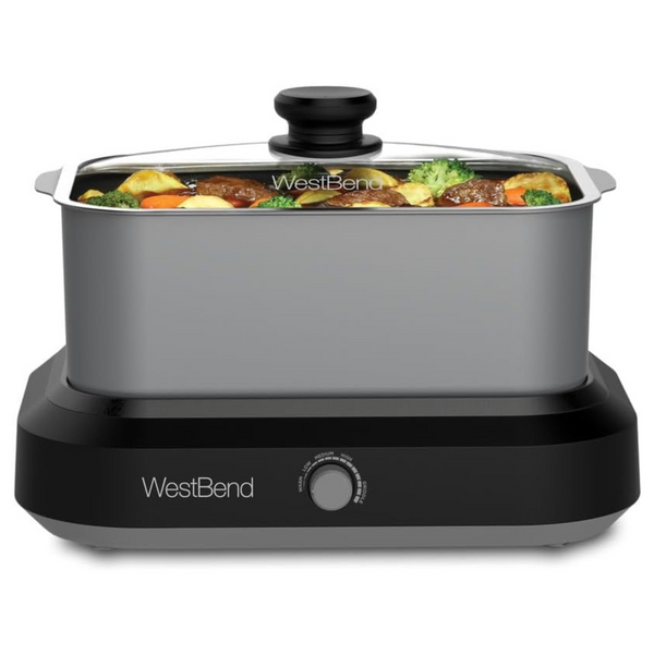 West Bend Slow Cooker, 5-Quart, Variable Temperature Control Includes Travel Lid and Thermal Carrying Case