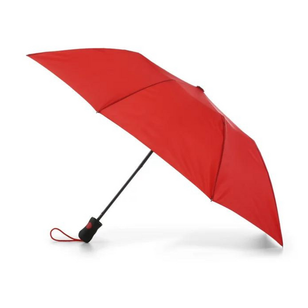 Totes Recycled Canopy Auto Open Rain Umbrella Red