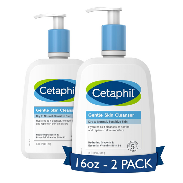 2 Bottles of Cetaphil Face Wash, Hydrating Gentle Skin Cleanser