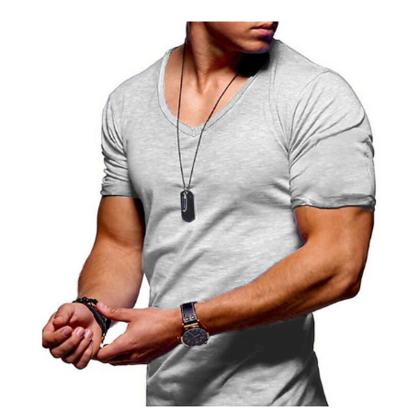 2-Pack Men's V-Neck Short Sleeve Basic Casual Shirts