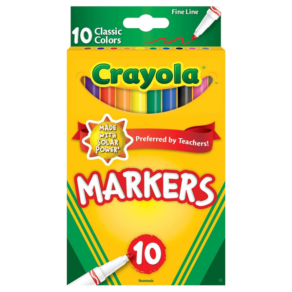 Box of 10 Crayola Fine Line Markers