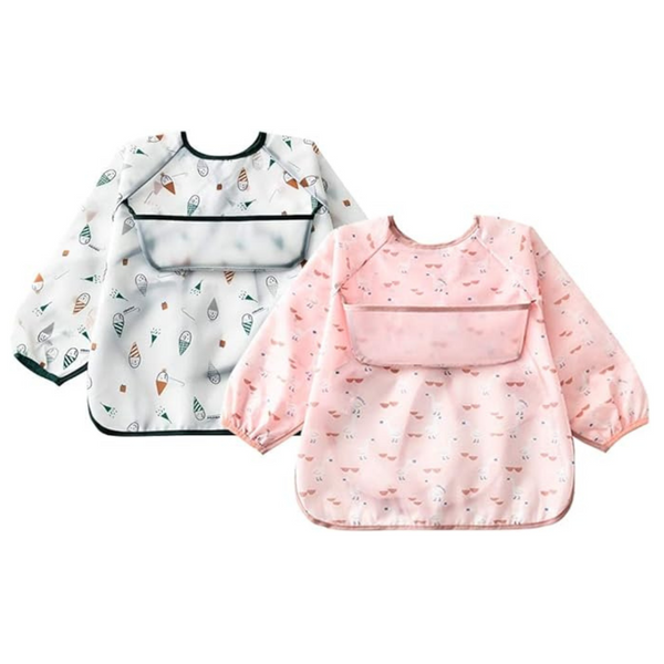 2-Pack Long Sleeve Bibs For Baby