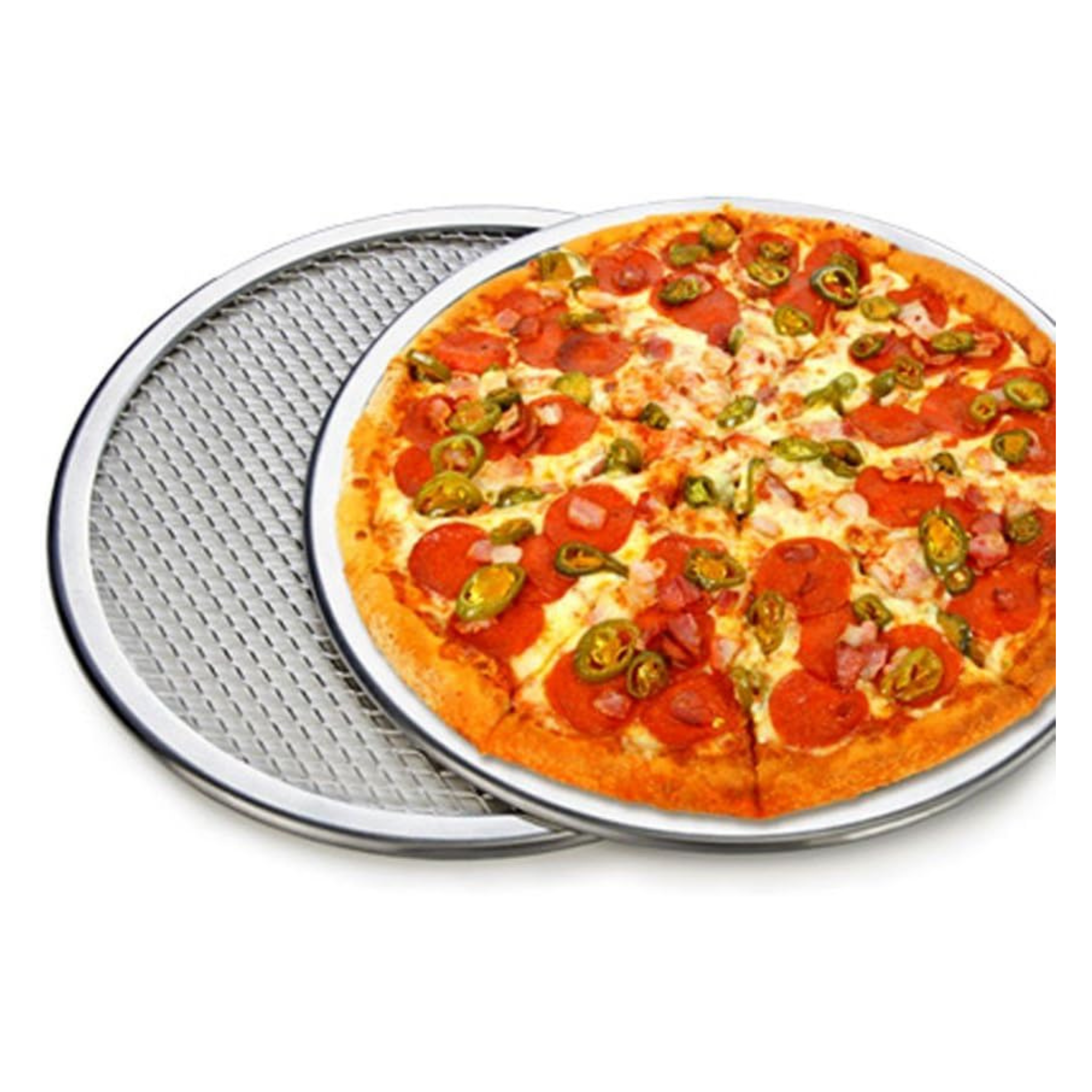 2-Piece HGLuKGO 12'' Seamless Rim Aluminium Pizza Pans