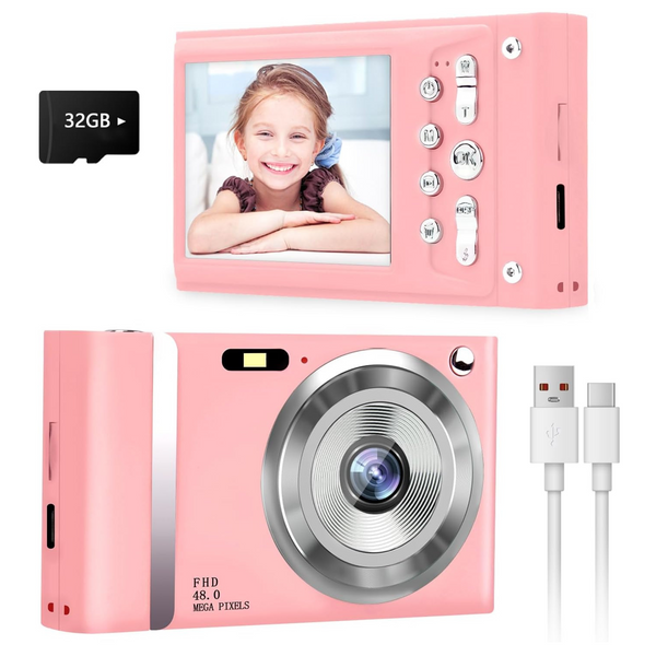 FHD 1080P Kids Digital Camera with 32GB Card