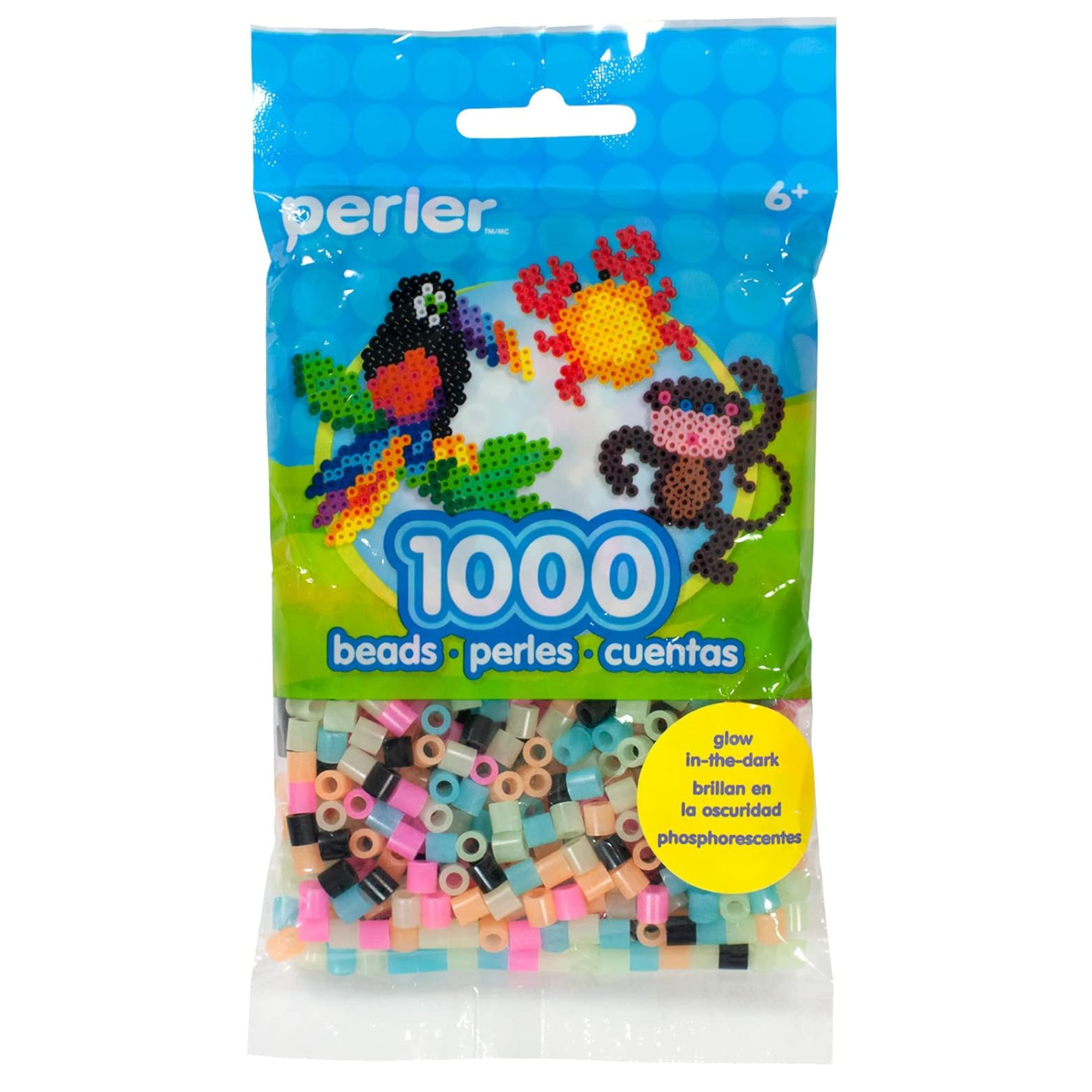 1,000 Multicolor Glow in the Dark Perler Beads